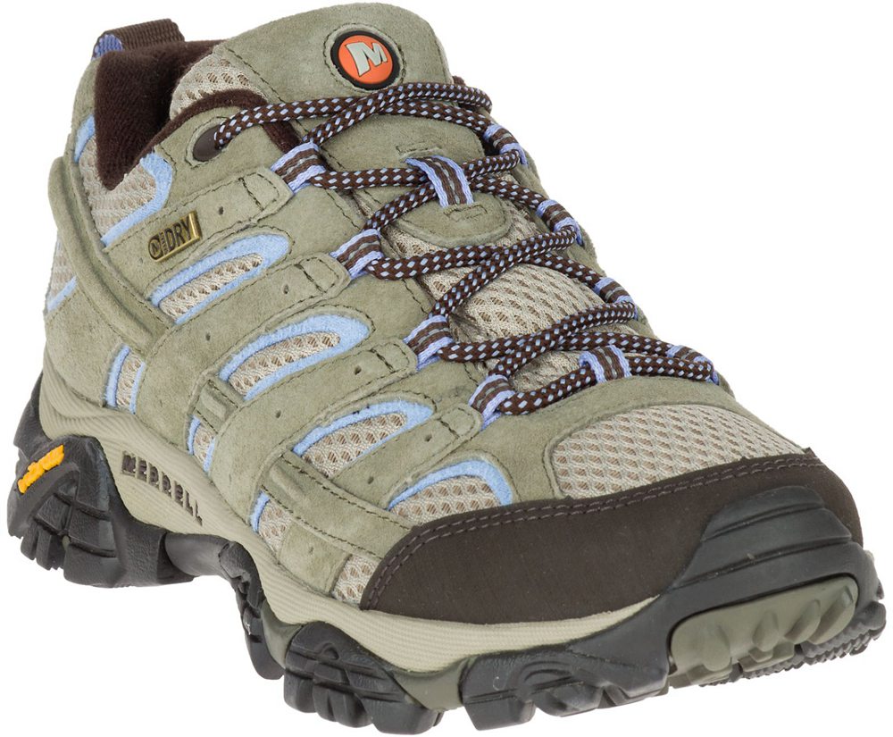 Buty Trekkingowe Merrell Damskie Oliwkowe - Moab 2 Waterproof - 029485-NWU